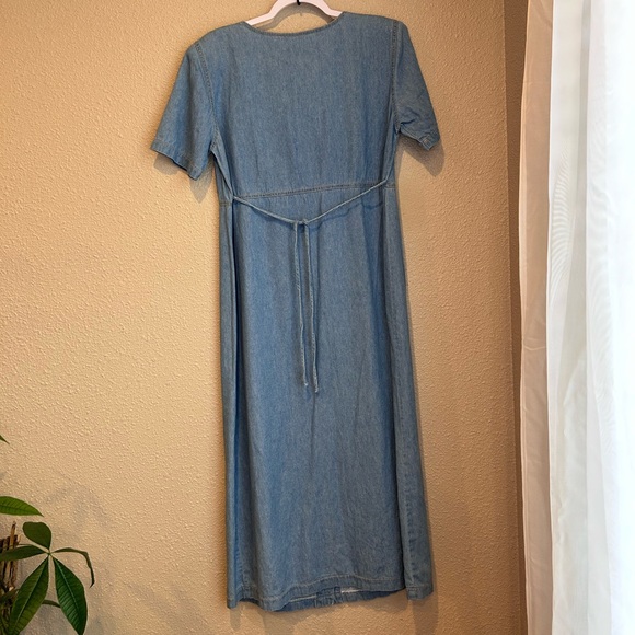 Vintage Tie Back Denim Maxi Dress - Picture 7 of 8